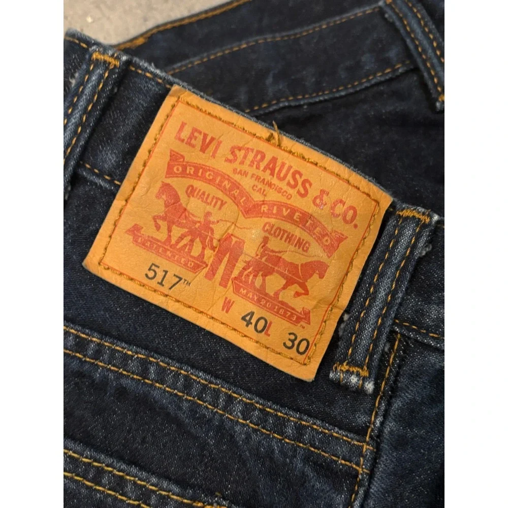Levis 517 Bootcut Jeans Mens 40x30 Dark Wash Indigo Denim 100% Cotton 517-0217